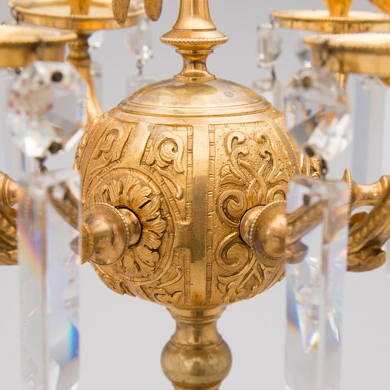 A RUSSIAN CANDELABRA, gilt bronze, Russia, ca 1860-70.