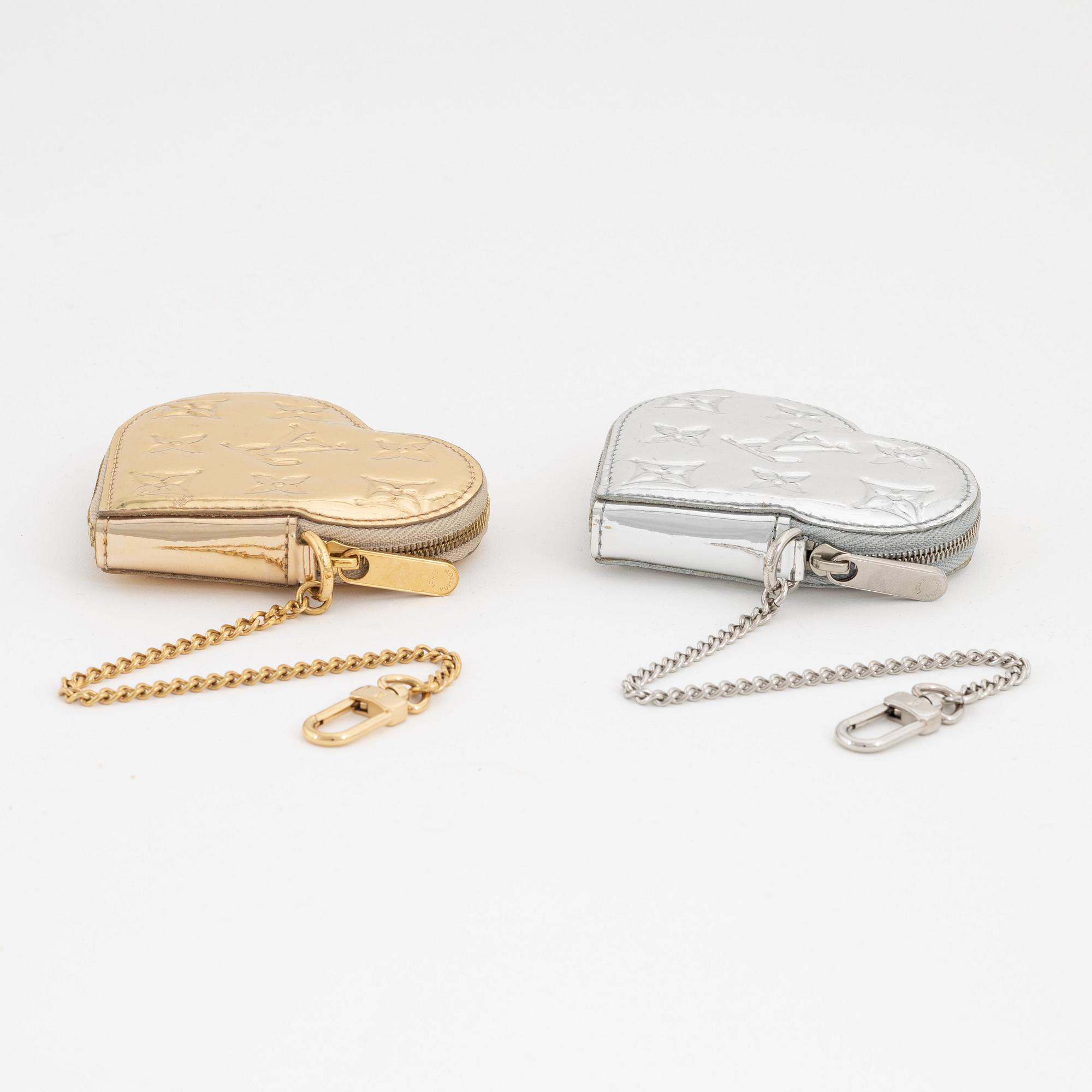 Louis Vuitton, Two 'Miroir porte monaie coeur' coin purses, 2007.