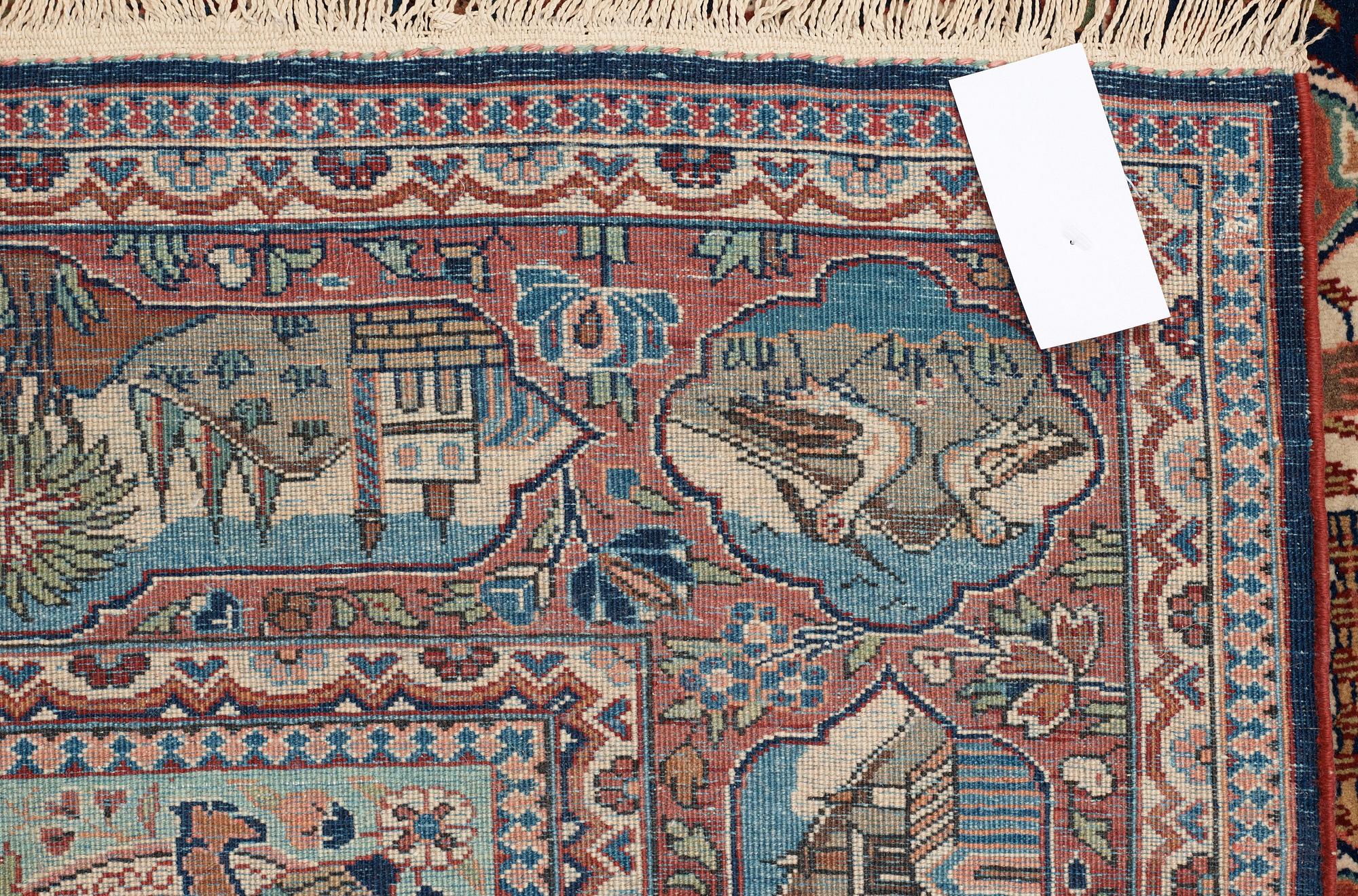 SEMI-ANTIQUE KASHAN. 197,5 x 133 cm.