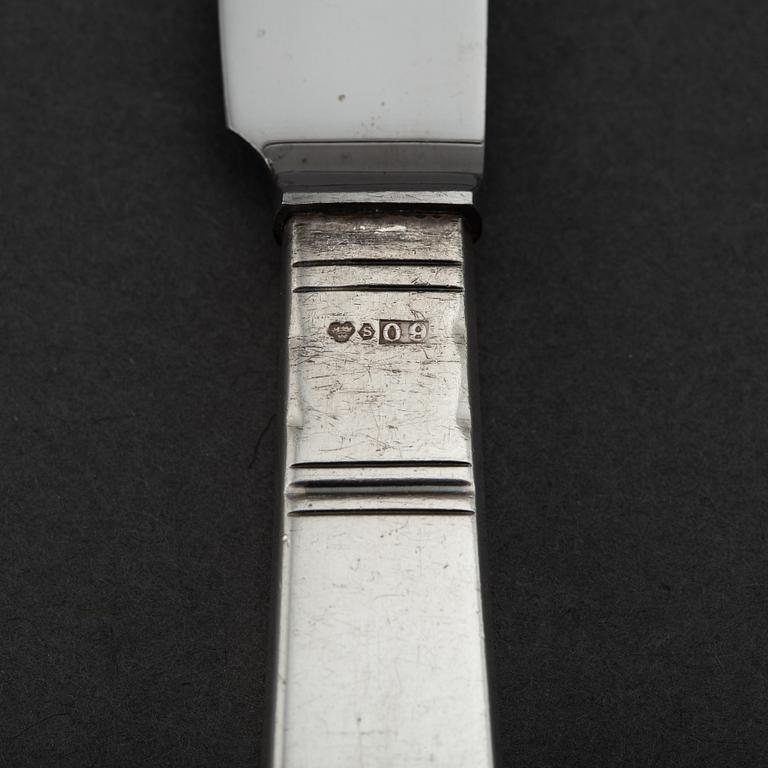 JACOB ÄNGMAN, bestickservis, 36 delar, silver, modell "Rosenholm", GAB, Stockholm 1950-tal.