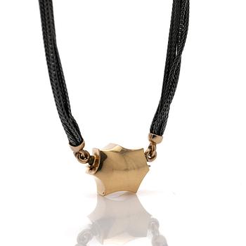 Necklace, 18k gold and oxidised silver, Per Borup.