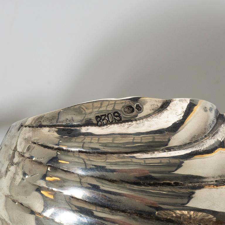 Salt cellars, a pair, silver, Empire style, 20th century.