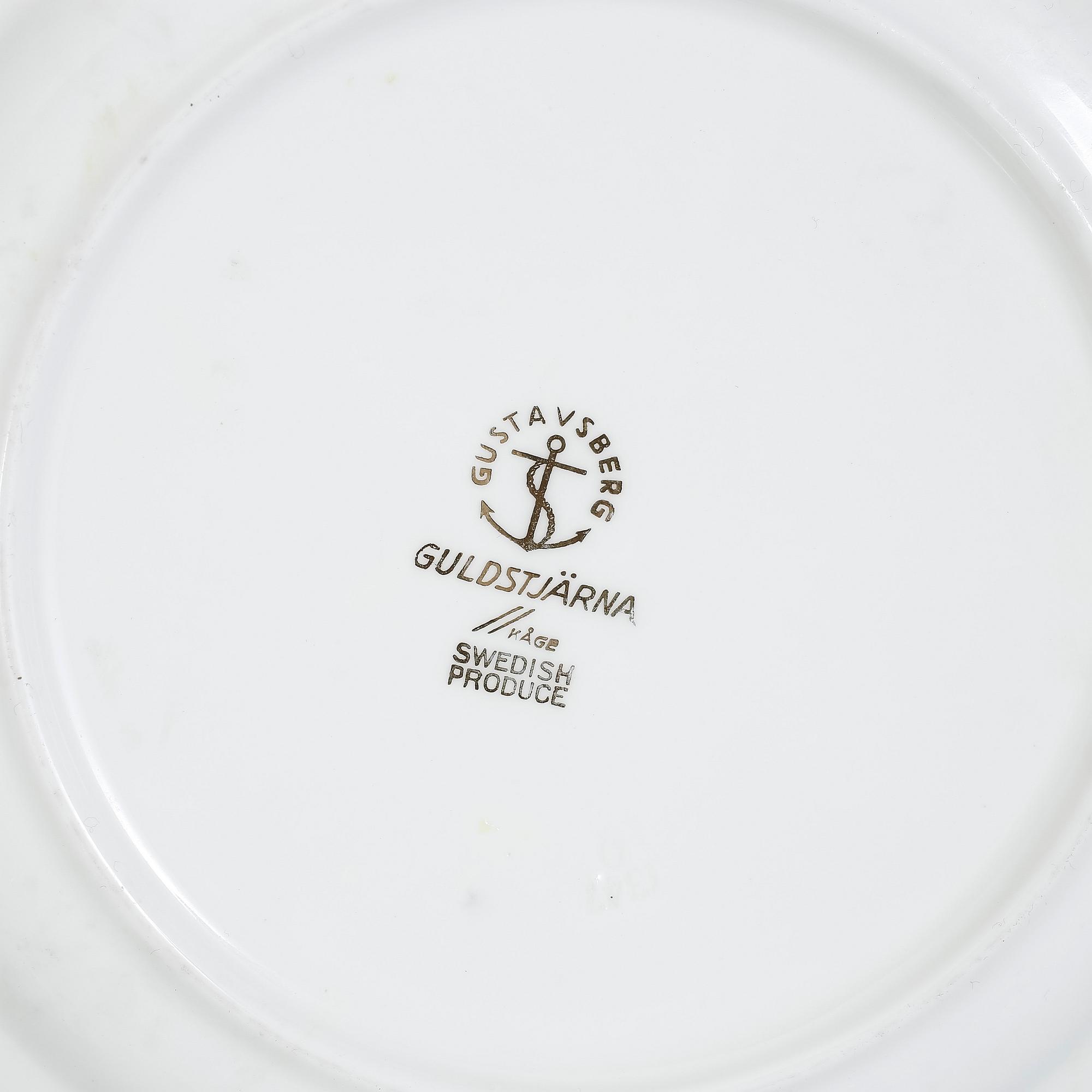 SERVISDELAR, 80 st, porslin, "Guldstjärna", Wilhelm Kåge, 1923–60.