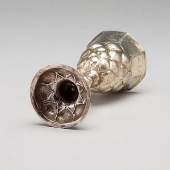 A German early 18th century silver-gilt grape-cup, mark of Carl Wilhelm Hartman, Breslau (1706-1729).
