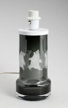 BORDSLAMPA, glas, Ove Sandberg, Kosta, signerad.