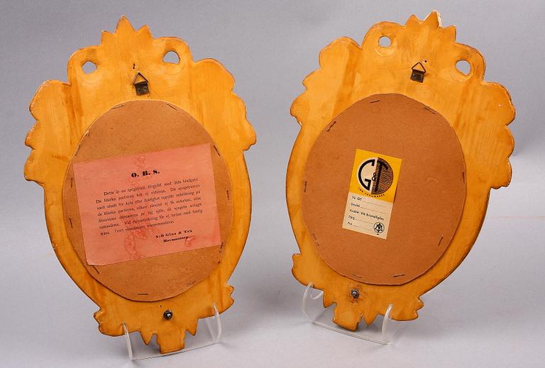 SPEGELLAMPETTER, ett par, gustaviansk stil, AB Glas & Trä, 1900-talets mitt.