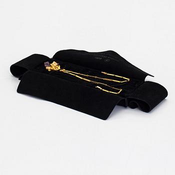 Björn Weckström, halsband "Kaltio", 14K guld och ametist. Lapponia 1972.