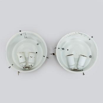 Arne Jacobsen, a pair of 1960's 'AJ-Eklipta' ceiling/wall lamps, for Louis Poulsen/licensed manufacturer Orno, Stockmann.