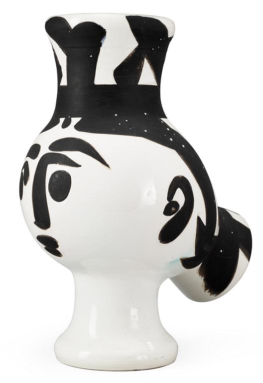 A Pablo Picasso faience vase 'Chouette femme', Madoura Vallauris, France 1951.