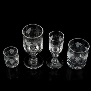 A 33-pieces 'Swedish old' glass service, Reijmyre, 20th Century.