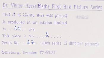 VICTOR HASSELBLAD, fotografier, 12 st, signerade, daterade och numrerade, ur serien nr 22.