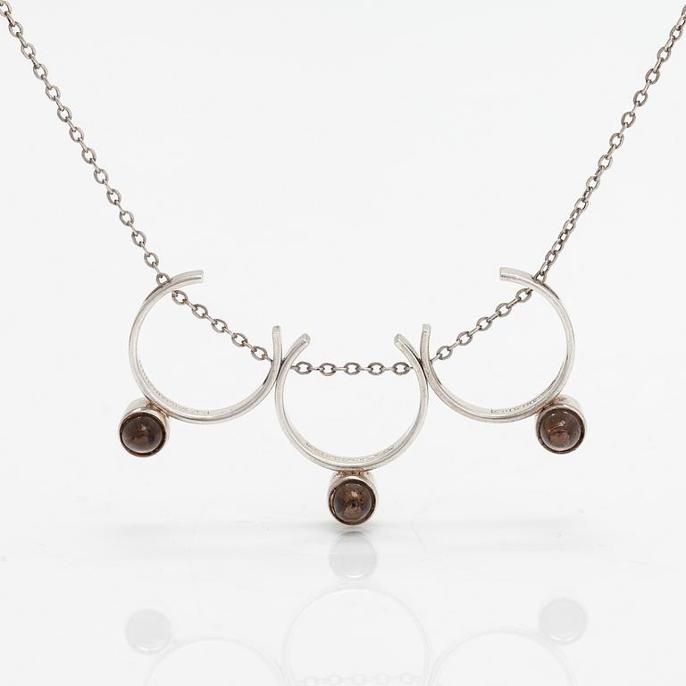 Elis Kauppi, A silver and smoky quartz necklace. Kupittaan kulta, Turku 1961.