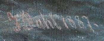 OKÄND KONSTNÄR, olja på duk, signerad F. Dahl.