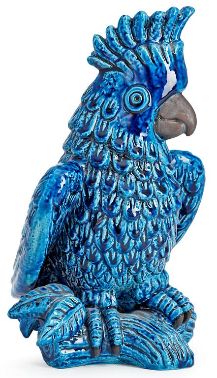 A Gunnar Nylund stoneware figure of a cockatoo, Rörstrand.