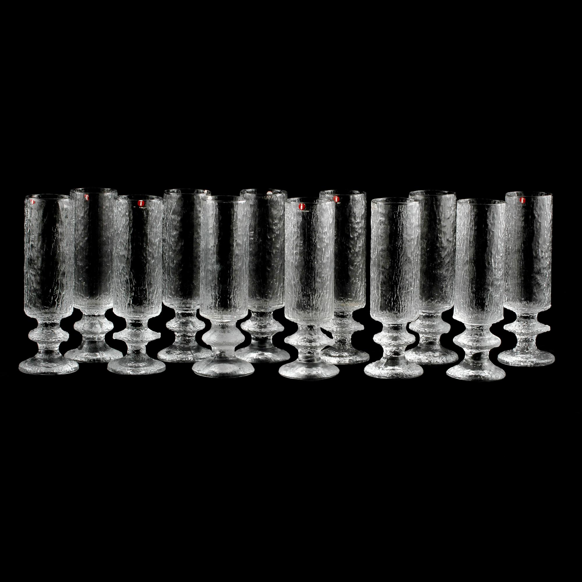 CHAMPAGNEGLAS, 12, st,  "Senator", Timo Sarpaneva, Iittala, 1900-tal.