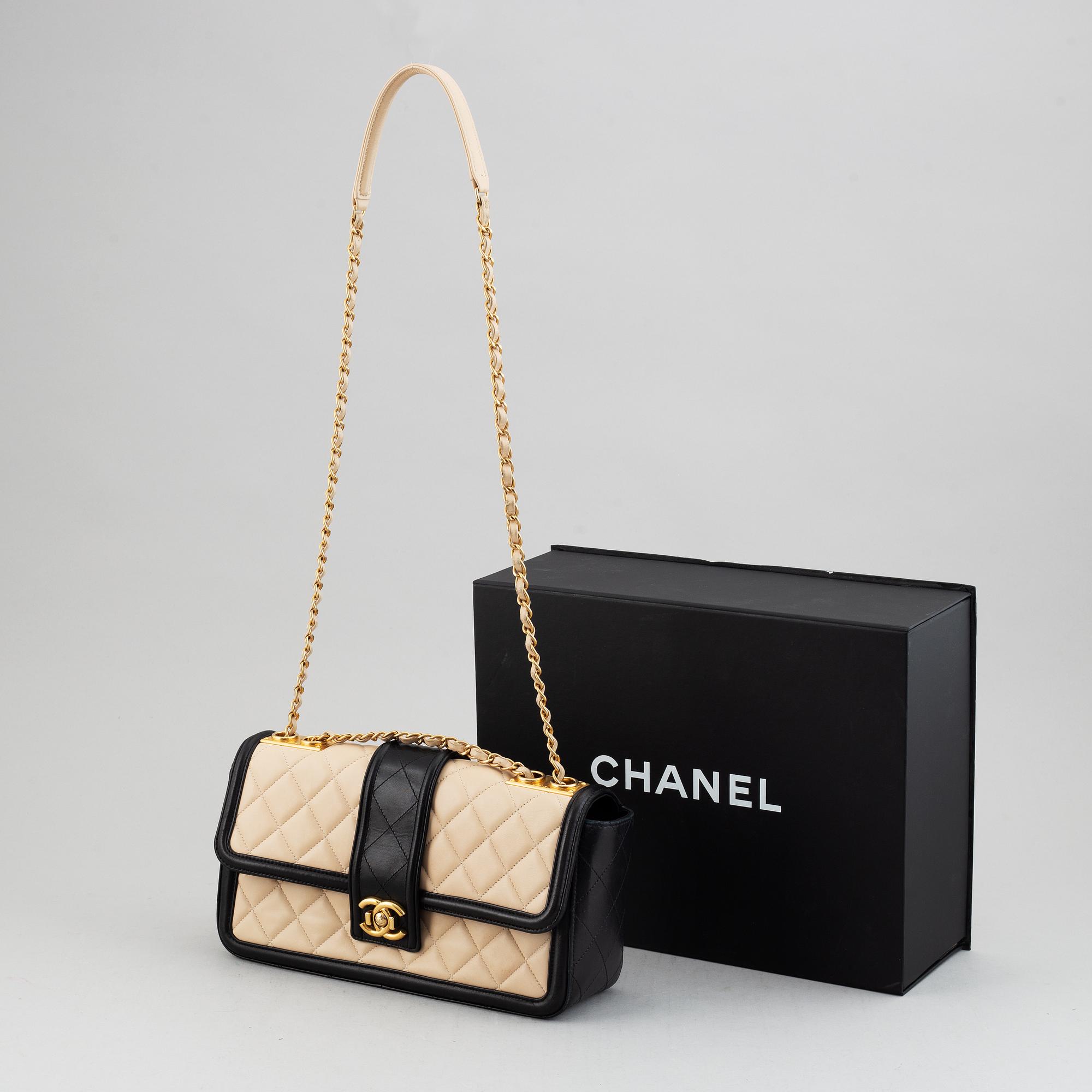 Chanel, a two tone quilted leather 'Flap Bag', 2014-15.