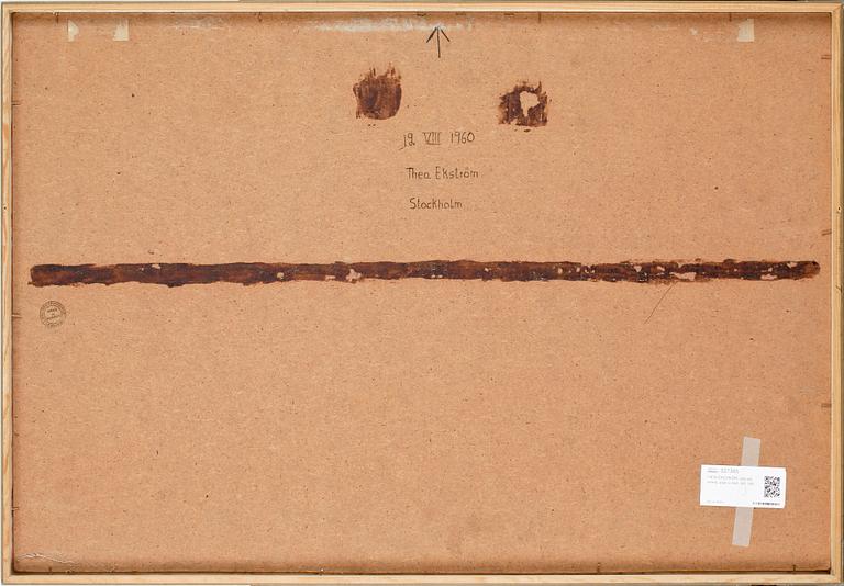 THEA EKSTRÖM, olja på pannå, sign Ekström och dat 12/8-60.