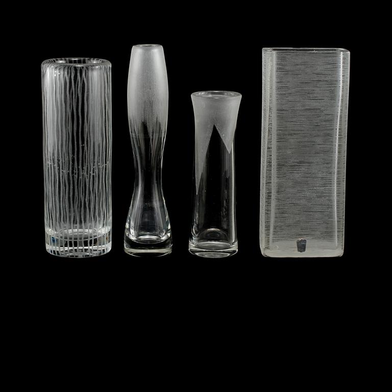 VASER, 4 st, glas, Bengt Orup, Johansfors, 1900-talets andra hälft.