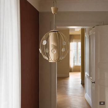 Harald Notini, a rare ceiling lamp model 11509, Arvid Böhlmarks Lampfabrik, Stockholm, 1950s.