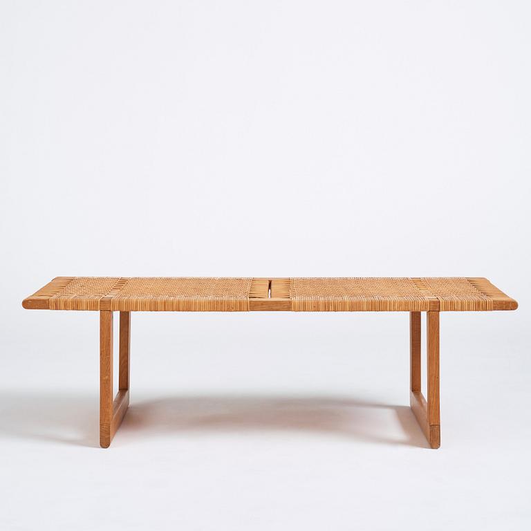 Børge Mogensen, an oak and rattan bench by cabinetmaker Erhard Rasmussen, Denmark 1950s/60s.