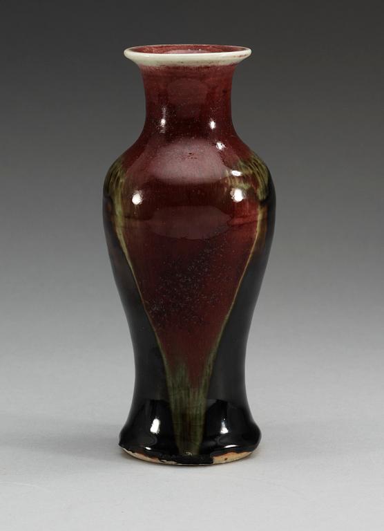 A 'sang de boef' glazed vase, Qing dynasty, presumably Qianlong (1736-95).