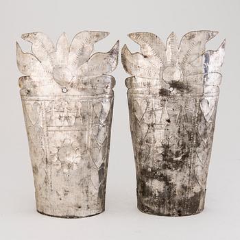 A PAIR OF WALL SCONCES, metal, Finland late 19th century.