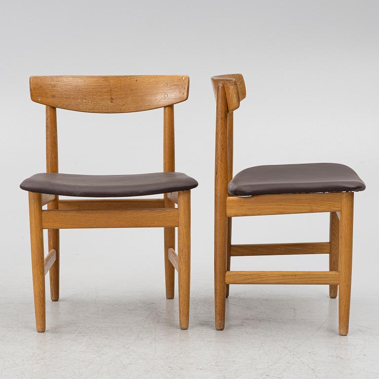 Børge Mogensen, four oak chairs, 'Öresund', Bra Bohag, Karl Andersson.