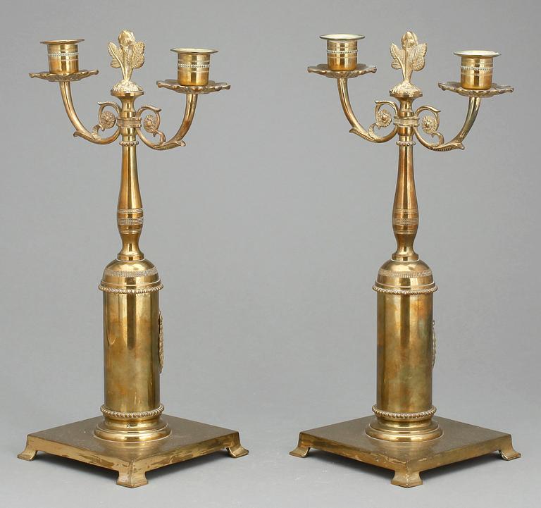 KANDELABER, ett par, empirestil, 1900-tal.