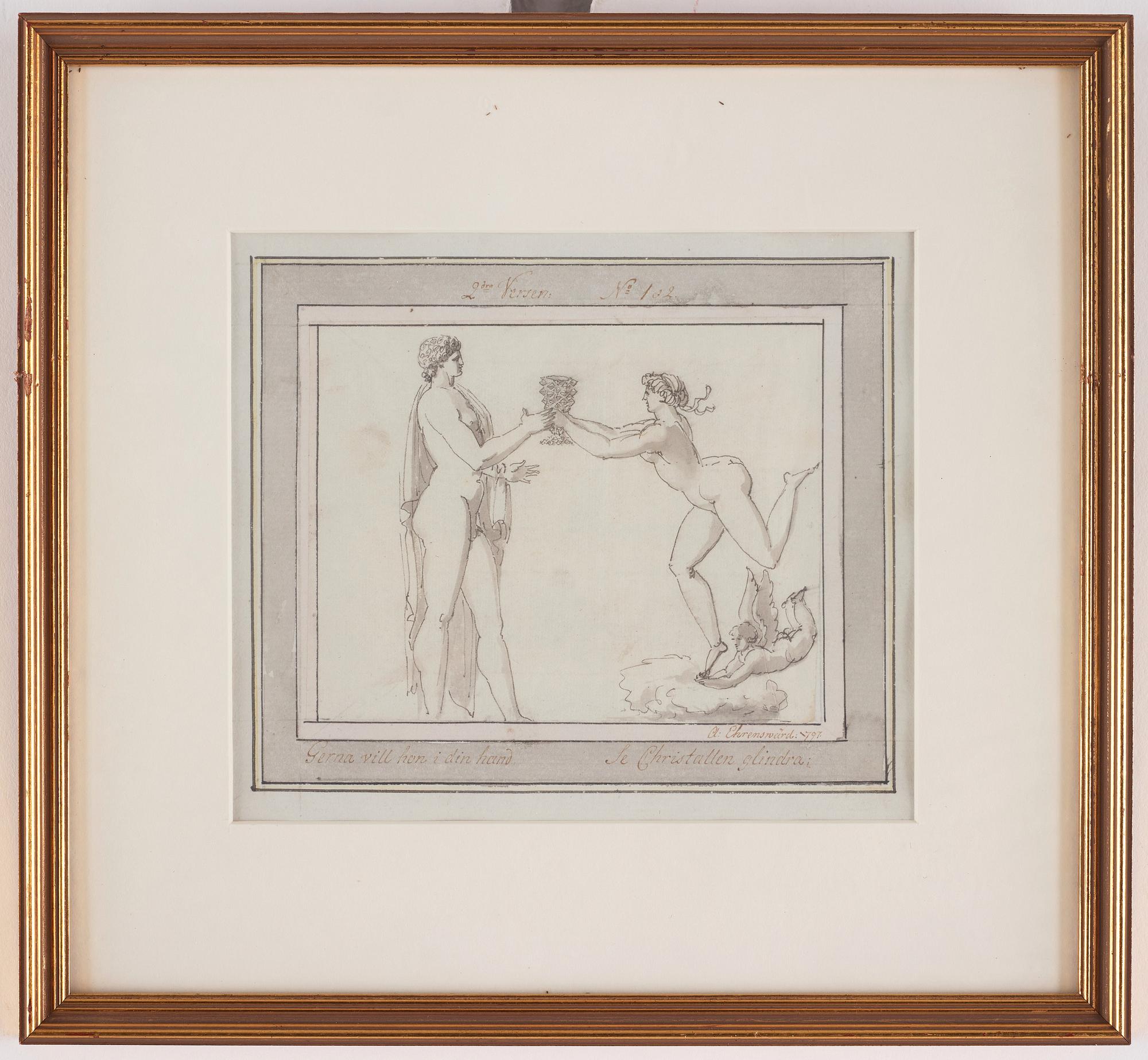 Carl August Ehrensvärd, "Goda gosse, glaset töm". Illustrations for drinking songs, 24.