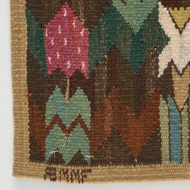 Märta Måås-Fjetterström, vävnad, "Täppan", gobelängteknik, ca 49-50,5 x 53 cm, signerad AB MMF.