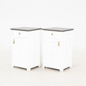 Bedside tables, a pair from the first half of the 20th century.