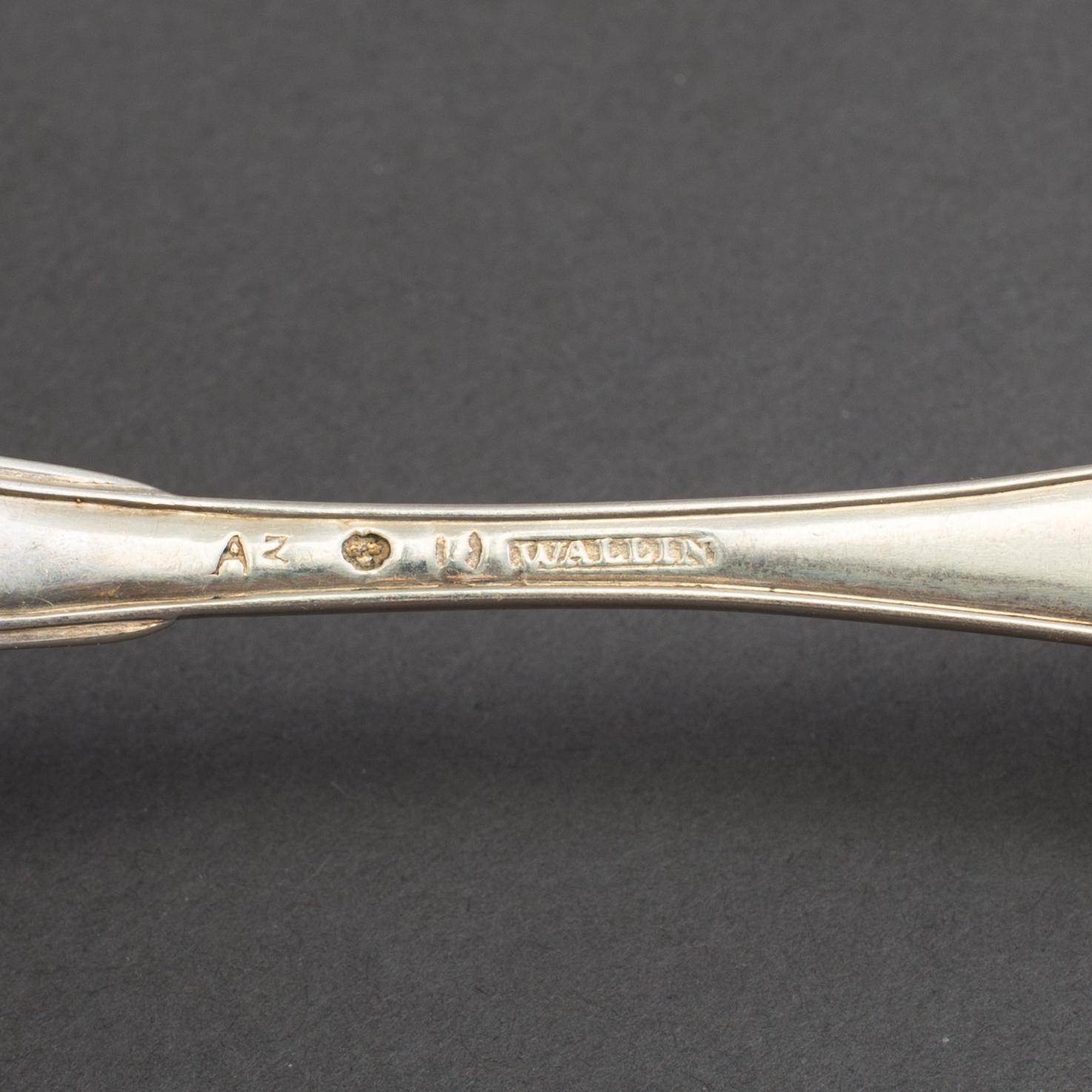 SKEDAR 6+3 st, silver, "Svensk modell", bla  Johan Erik Wallin, Stockholm 1800-talets början.