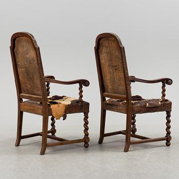 a pair of barock style chairs from around 1900.