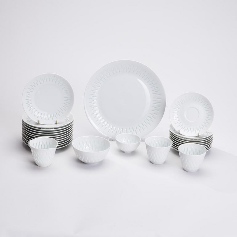 KAFFESERVIS, 26 delar, risporslin, Friedl Holzer-Kjellberg, märkta Arabia F.H.Kj, Made in Finland.