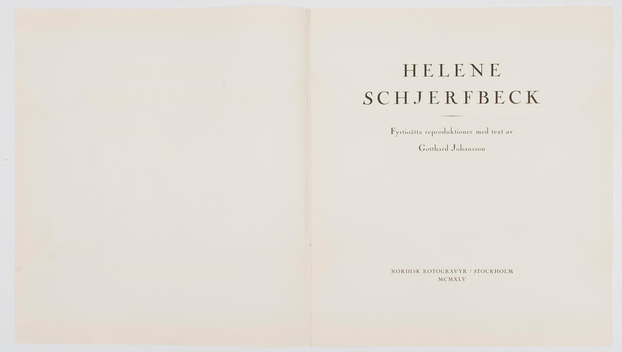 HELENE SCHJERFBECK, mapp med tryckbilder, 48 delar, 1945.