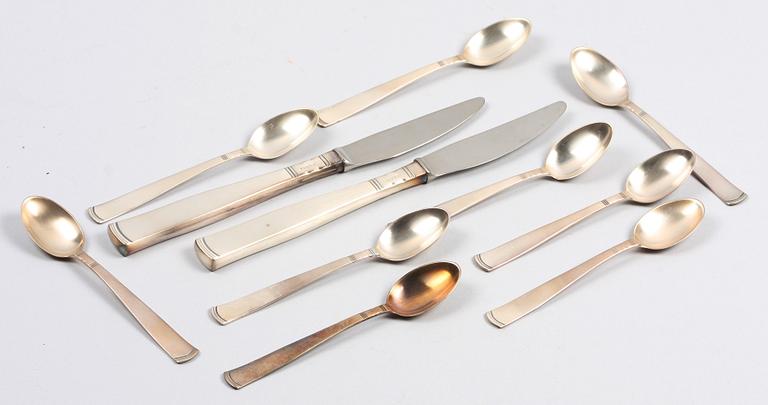 BESTICKSERVISDELAR, 15 st, silver, GAB, 1900-talets andra hälft.