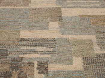 RUG. Flat weave. 240 x 160 cm. Signed JLH IMV (Jönköpings Läns Hemslöjd, Inga-Mi Varneus Rydgren). Around 1960.