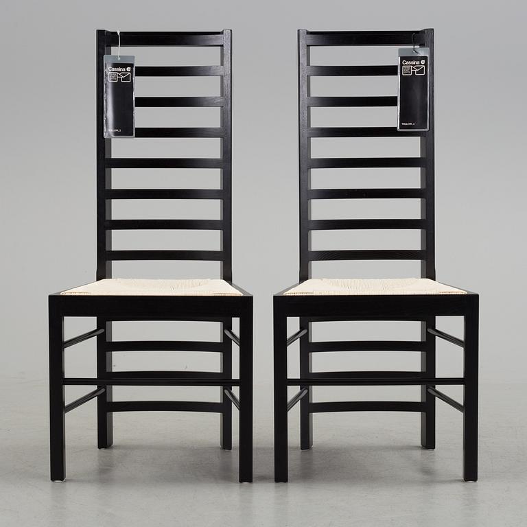 CHARLES RENNIE MACKINTOSH, stol, "Willow 2", Cassina, formgiven 1904, 1970-tal.
