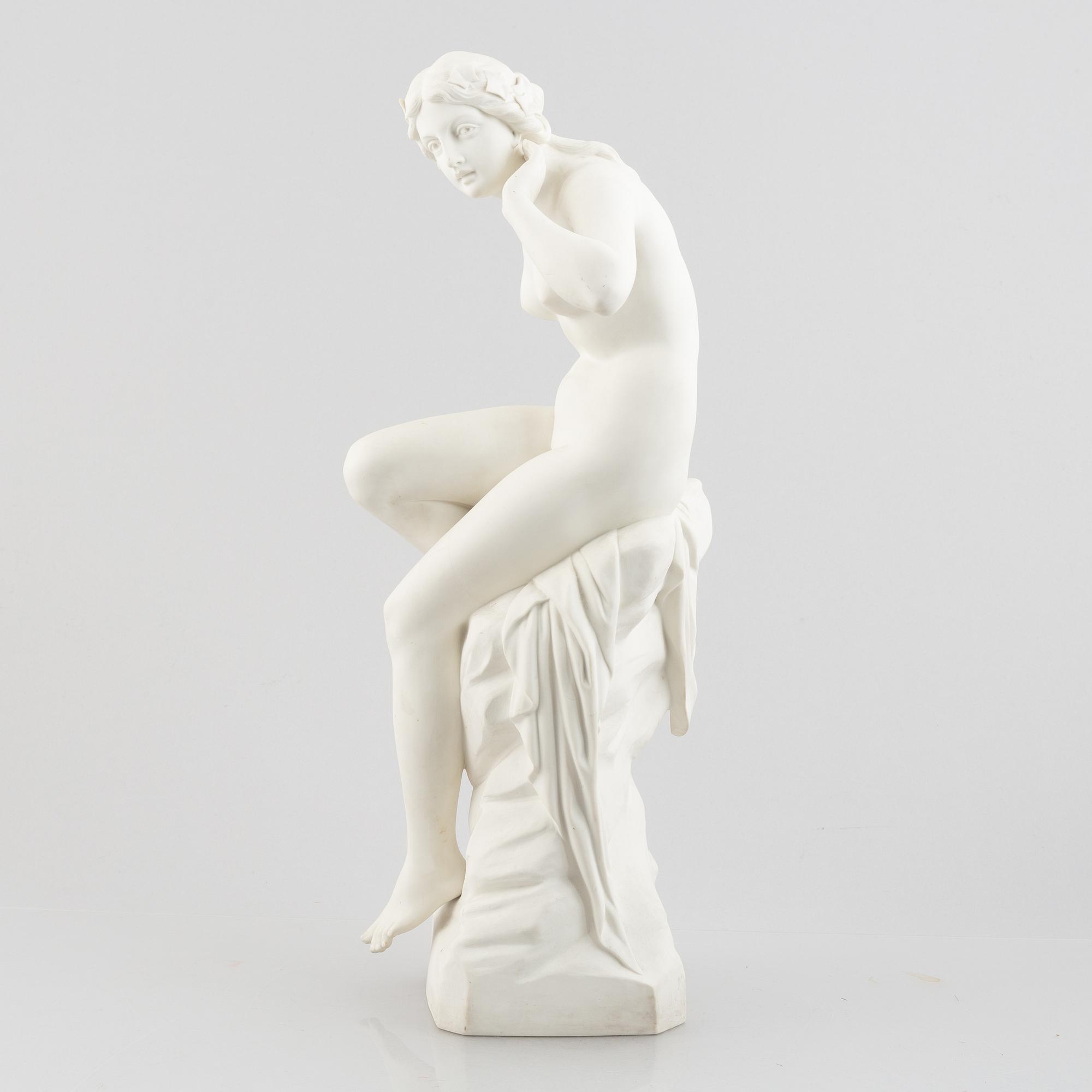 A biscuit porcelain sculpture, Gustafsberg, dated 1905.
