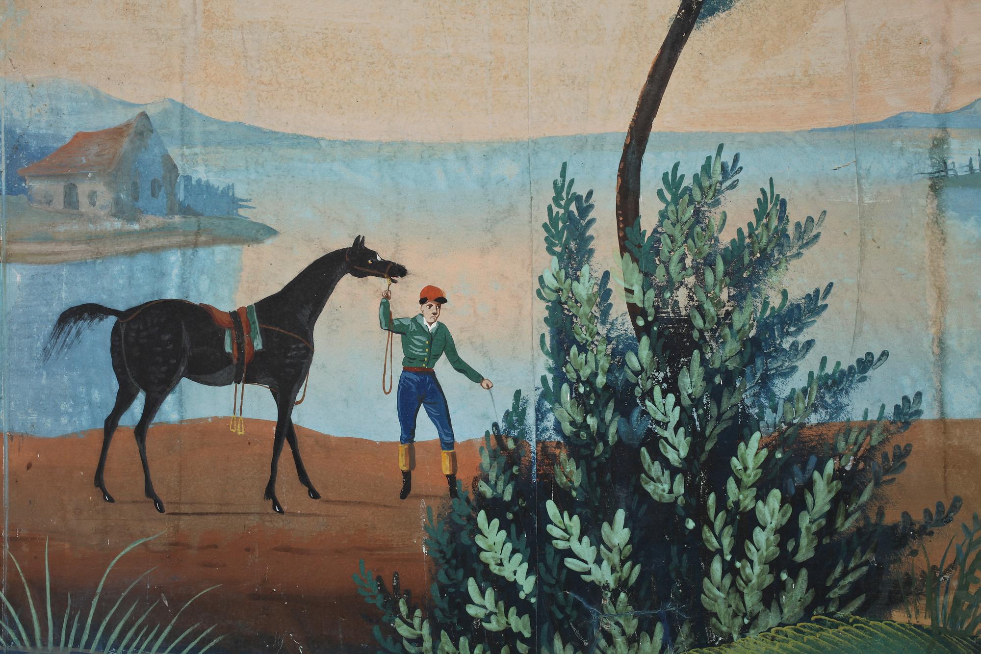 MÅLAD TAPET, 16 delar, 1800-tal.