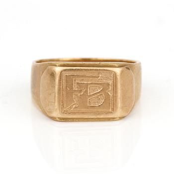 KLACKRING, 18K guld, 1900-talets andra hälft.