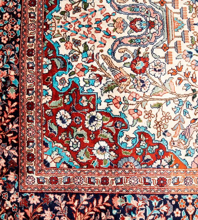 Hereke silk rug, approximately 123x77 cm.