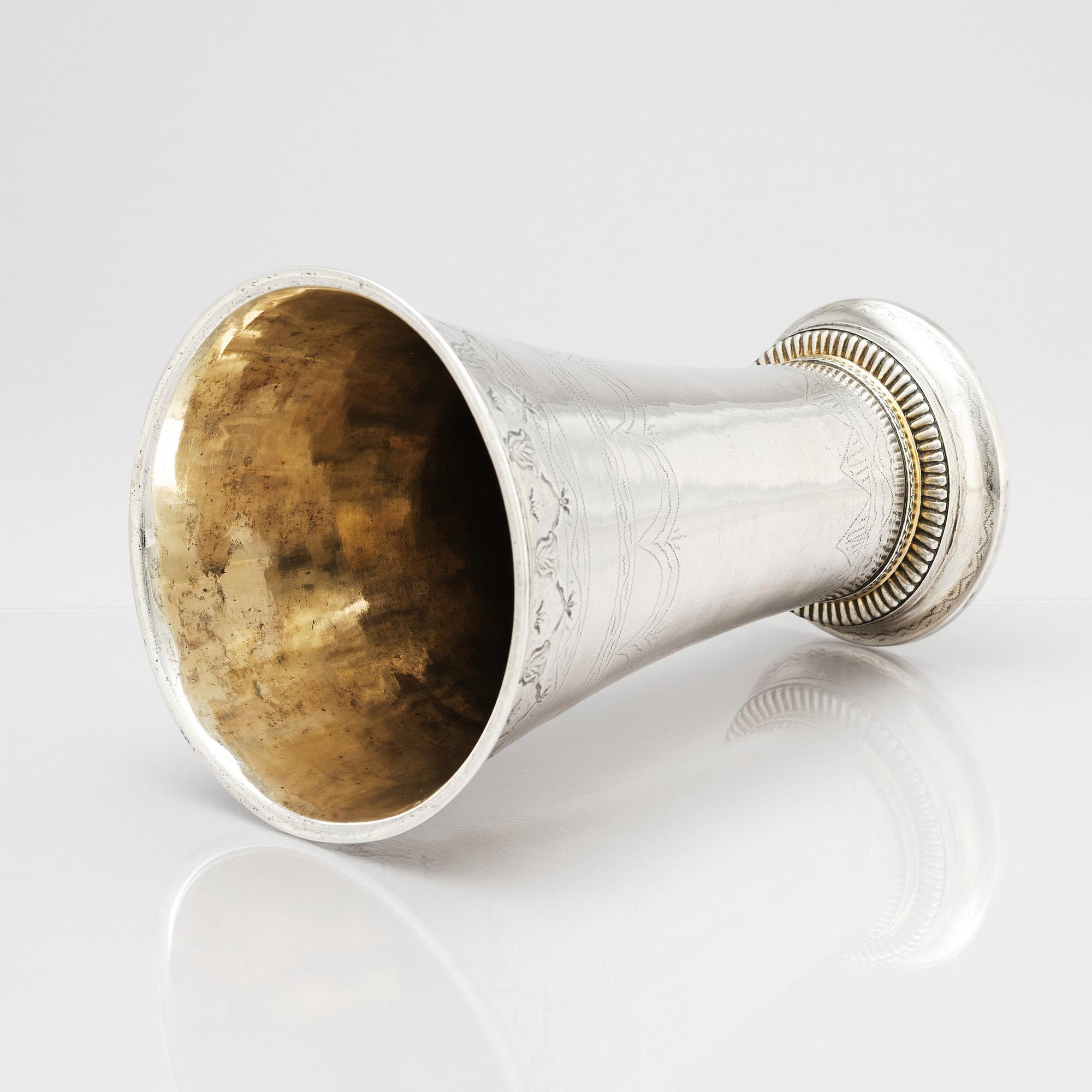 A Swedish parcel-gilt silver beaker, mark of Jonas Berg, Stockholm 1755.