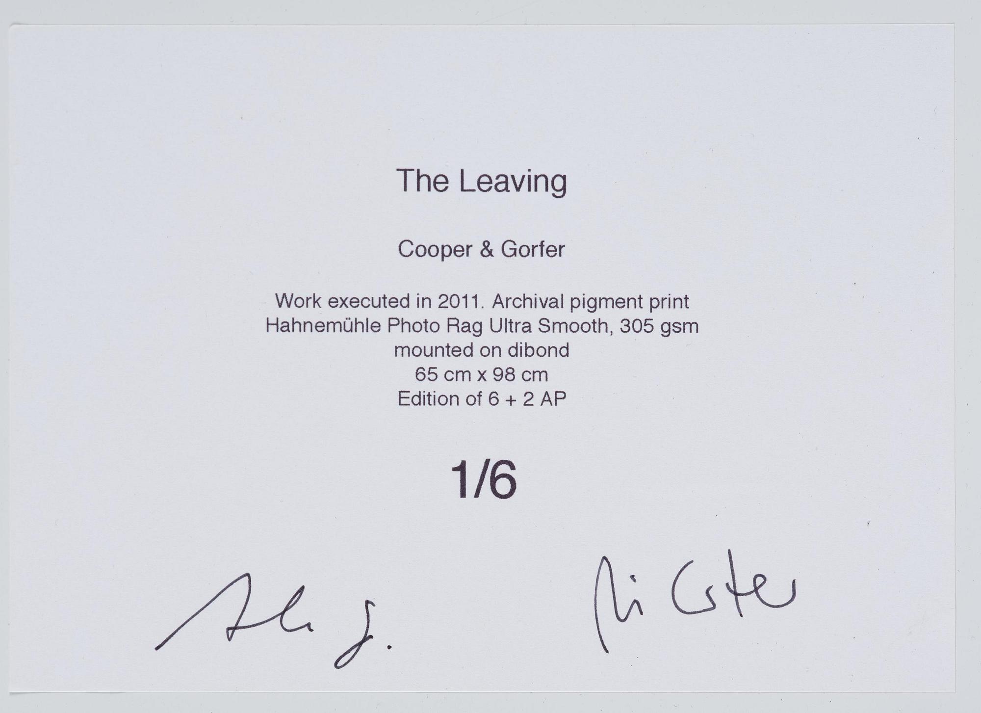 Cooper & Gorfer, "The Leaving", 2011.