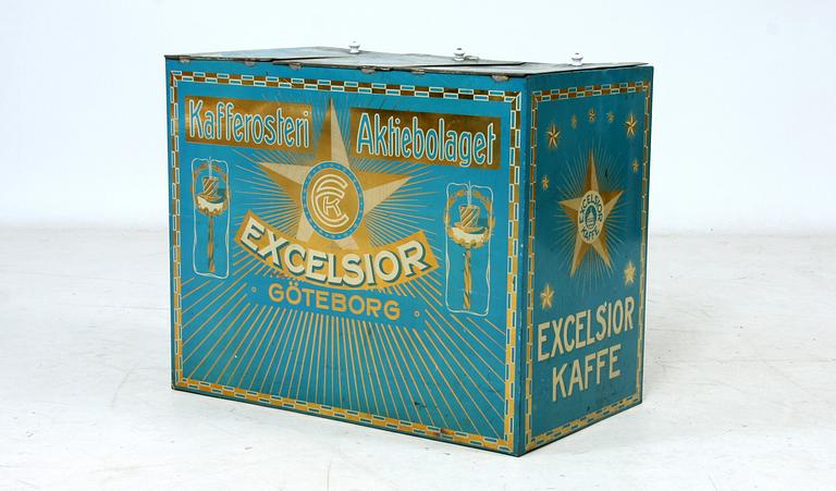 PLÅTBURK, "Kafferosteri Aktiebolaget, Excelsior Göteborg", 1900-talets första hälft.