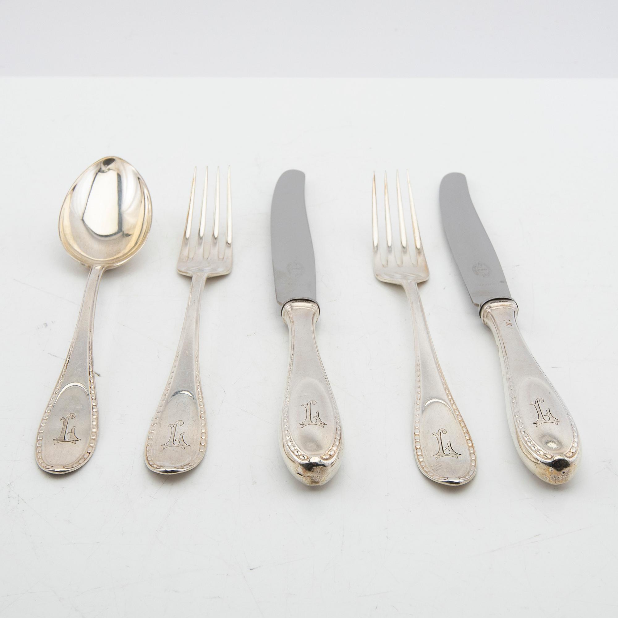 Bestick 27 dlr silver Tyskland.