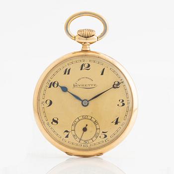 Levrette, pocket watch, 14K gold, 46 mm.