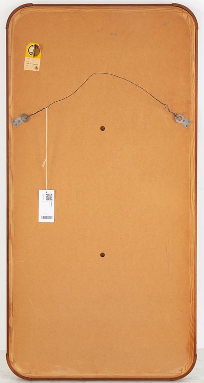 A teak veneered mirror.