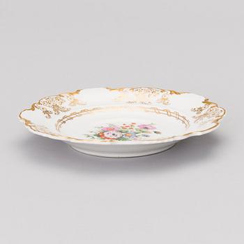 A Russian porcelain plate by the Imperial Porcelain Factory, S:t Petersburg, period of Nicholas I.