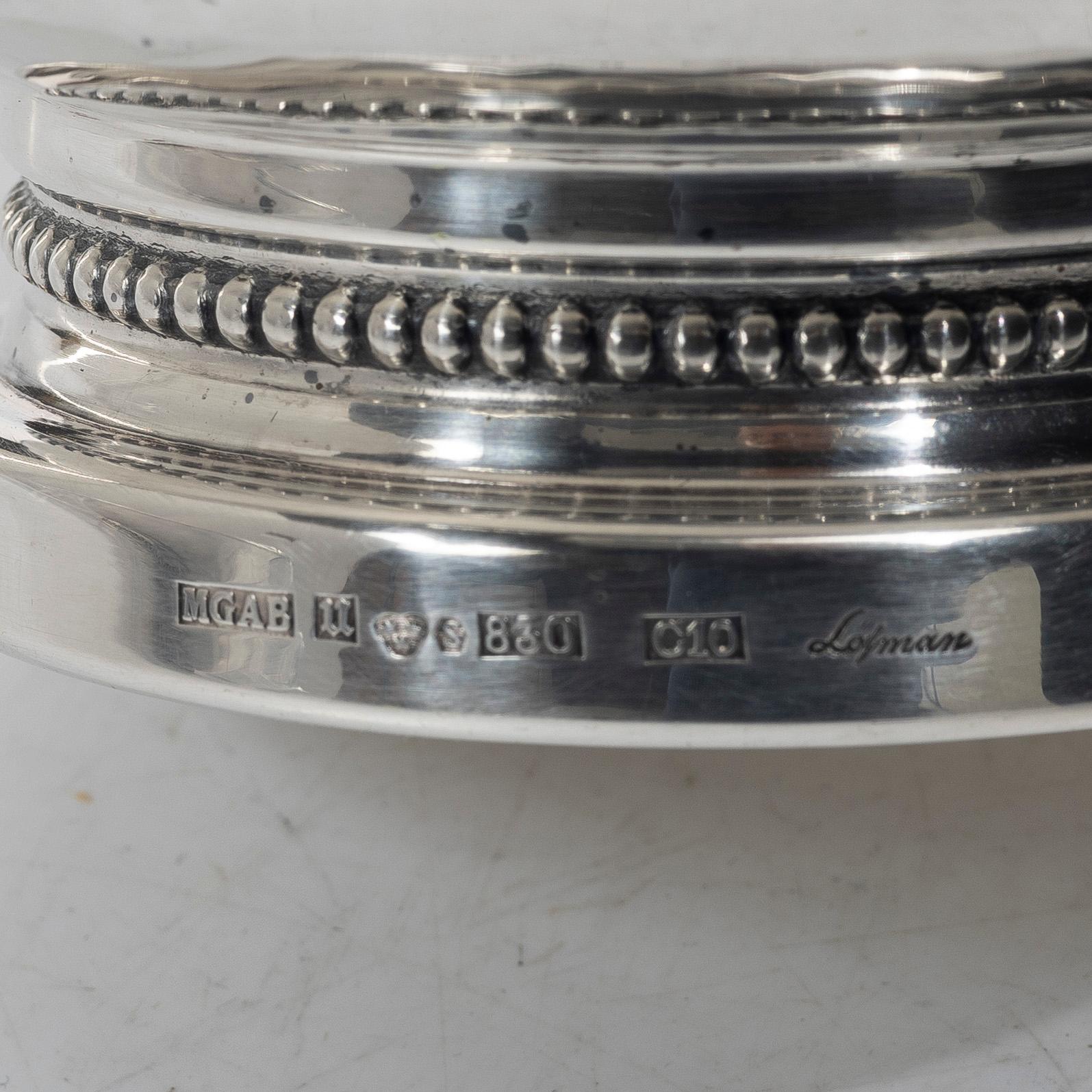 Eric Löfman, Footed bowl, silver, KG Markströms, Uppsala, 1977.